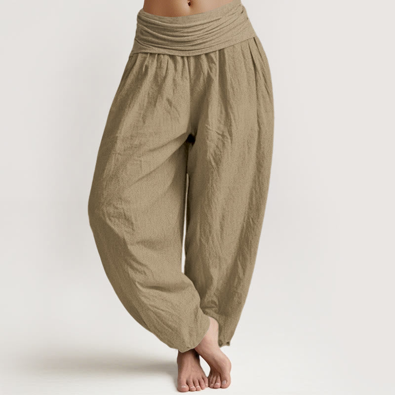 Buddha Stones Cotton Tan Solid Color Women