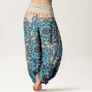 Buddha Stones Pure Cotton Triangular Mandala Patterns Women's Elastic Waist Harem Pants - image 7