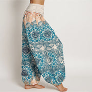 Buddha Stones Pure Cotton Triangular Mandala Patterns Women's Elastic Waist Harem Pants - image 6