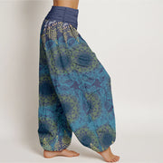 Buddha Stones Cotton Triangular Mandala Patterns Women's Elastic Waist Harem Pants - image 9