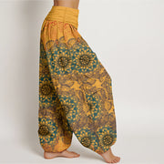 Buddha Stones Cotton Triangular Mandala Patterns Women's Elastic Waist Harem Pants - image 11