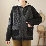 Buddha Stones Diamond Pattern Women's Long Sleeve Thickened Jacket With Pockets - image 12