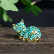 Buddha Stones Crystal Chip Epoxy Resin Small Cat Positive Decoration  - Turquoise(32*43*53mm) - image 28