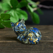 Buddha Stones Crystal Chip Epoxy Resin Small Cat Positive Decoration  - image 2
