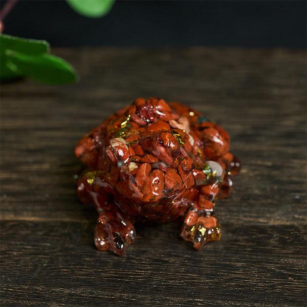 Buddha Stones Crystal Drip Resin Small Frog Passion Decoration Statue - image 2