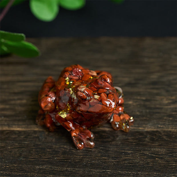 Buddha Stones Crystal Drip Resin Small Frog Passion Decoration Statue - image 1