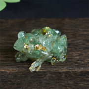 Buddha Stones Crystal Drip Resin Small Frog Passion Decoration Statue - Green Aventurine (65*55*38mm) - image 11