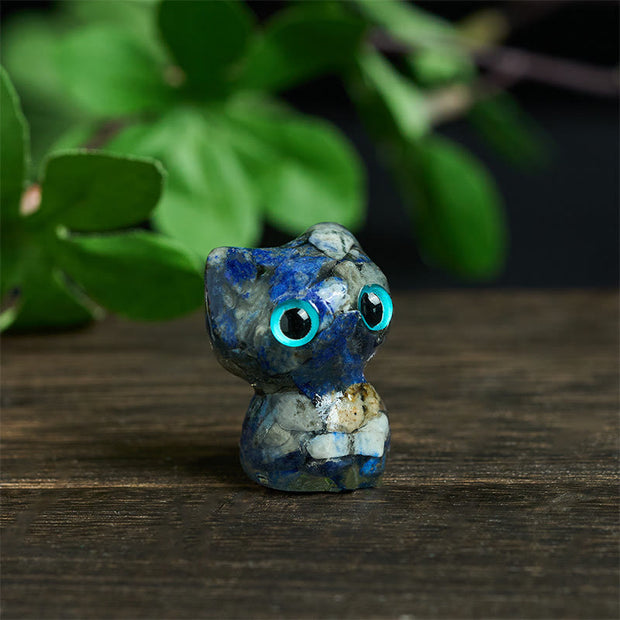 Buddha Stones Crystal Drip Resin Small Cat Purification Decoration Statue - image 4