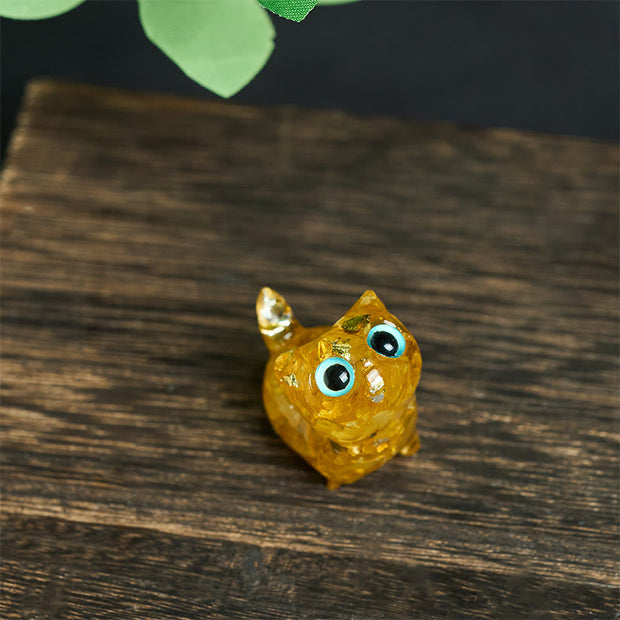 FREE Today: Strength and Protection Crystal Drip Resin Small Cat Statue Decoration - Citrine(36*32*22mm) - image 21