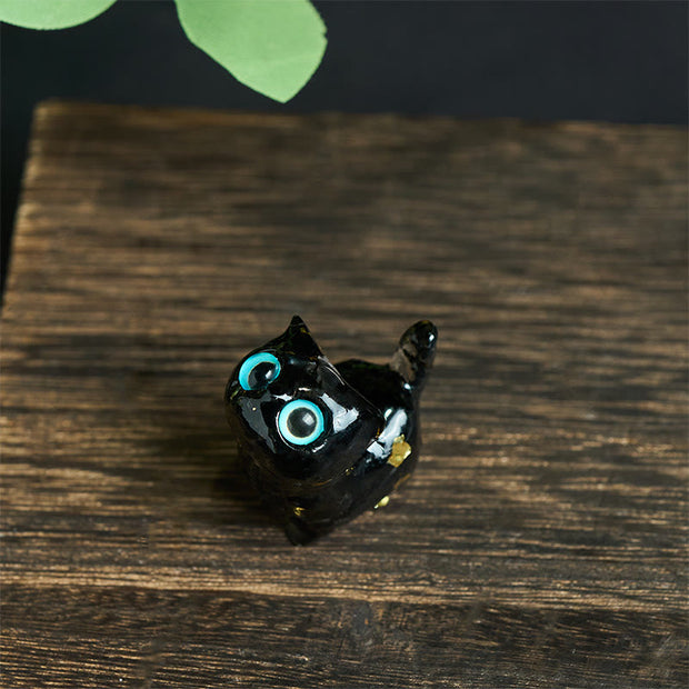 FREE Today: Strength and Protection Crystal Drip Resin Small Cat Statue Decoration - image 1