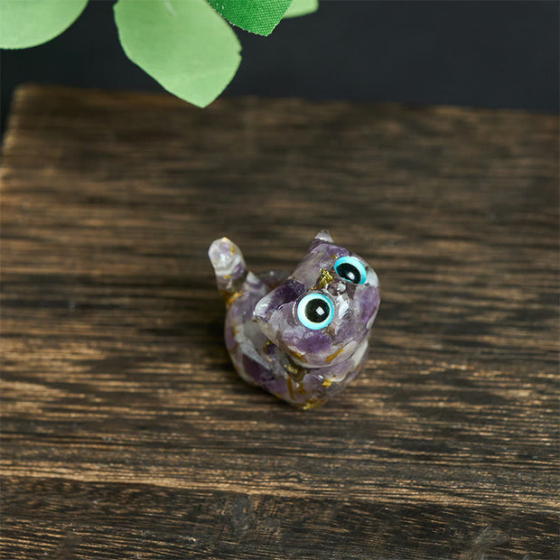 FREE Today: Strength and Protection Crystal Drip Resin Small Cat Statue Decoration - Amethyst(36*32*22mm) - image 12