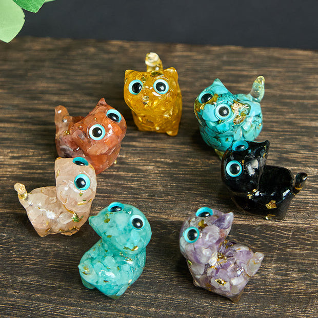FREE Today: Strength and Protection Crystal Drip Resin Small Cat Statue Decoration - image 24