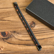 FREE Today: Fortune and Support Black Onyx Tiger Eye Titanium Steel Leather Bracelet - image 4