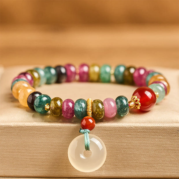 FREE Today: Love and Wisdom Peace Buckle Tourmaline Chalcedony Bracelet - image 1