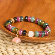 Buddha Stones Tourmaline Yanyuan Agate Peach Blossoms Love Bracelet - image 2
