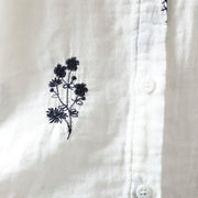 Buddha Stones Floral Embroidery Buttons Down Long Sleeve Women's Cotton Shirt - image 6