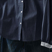 Buddha Stones Plaid Contrasting Buttons Down Long Sleeve Women's Cotton Shirt - image 2