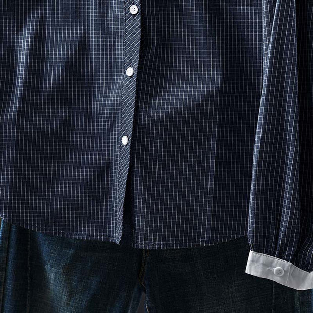 Buddha Stones Plaid Contrasting Buttons Down Long Sleeve Women's Cotton Shirt - image 2