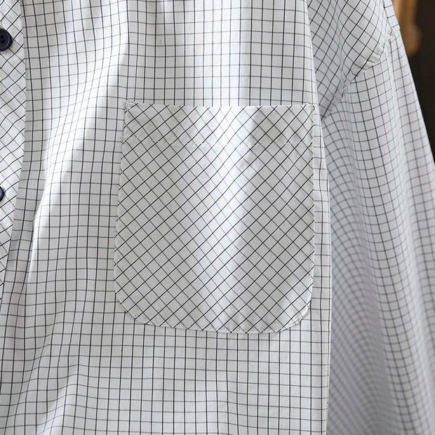 Buddha Stones Plaid Contrasting Buttons Down Long Sleeve Women's Cotton Shirt - image 14