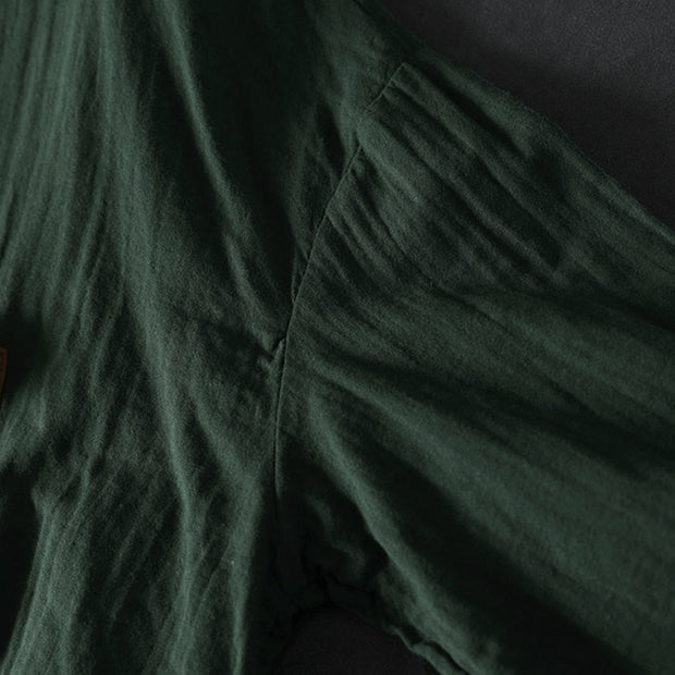 Buddha Stones Fall Contrasting Pocket Buttons Down Long Sleeve Women's Cotton Shirt - image 7