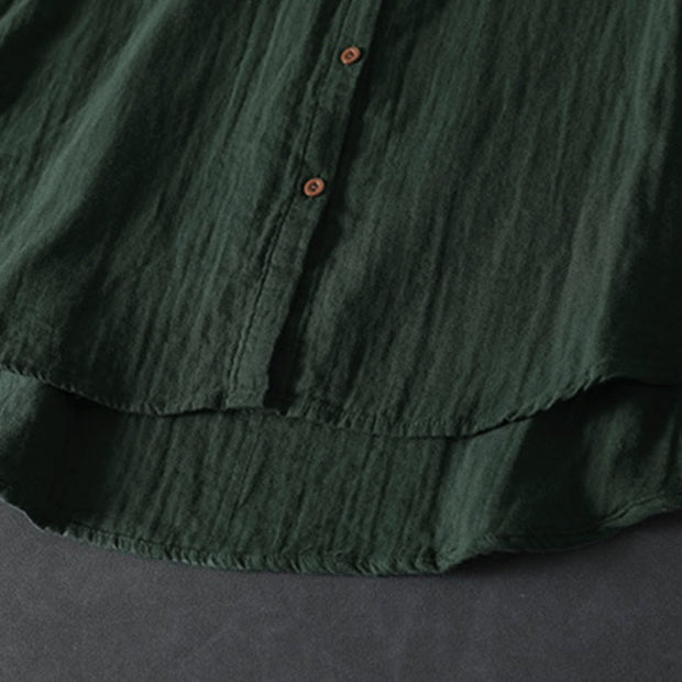 Buddha Stones Fall Contrasting Pocket Buttons Down Long Sleeve Women's Cotton Shirt - image 9