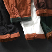 Buddha Stones Spring Contrasting Buttons Down Long Sleeve Women's Cotton Shirt - image 18