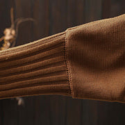 Buddha Stones Floral Buttons Cotton Women's Long Batwing Sleeve Knitted Cardigan - image 9