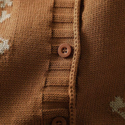 Buddha Stones Floral Buttons Cotton Women's Long Batwing Sleeve Knitted Cardigan - image 8