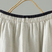 Buddha Stones Winter Contrasting Drawstring Cotton Linen Women's Wide Leg Pants With Pockets - image 9