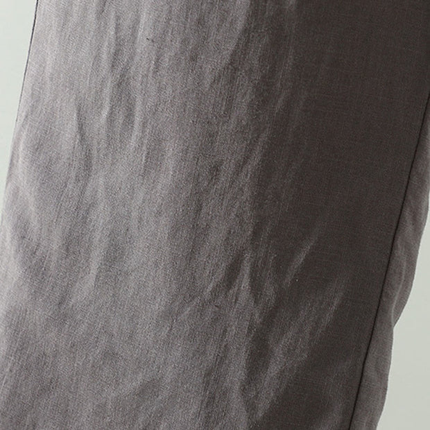 Buddha Stones Winter Contrasting Drawstring Cotton Linen Women's Wide Leg Pants With Pockets - image 20