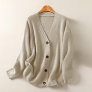 Buddha Stones Winter V-Neck Buttons Cotton Women's Long Sleeve Knitted Cardigan - Linen - US4-6，UK/AU8-10，EU36-38 (F) - image 9