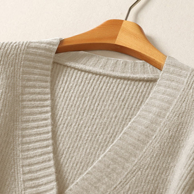 Buddha Stones Winter V-Neck Buttons Cotton Women's Long Sleeve Knitted Cardigan - image 11