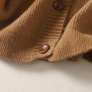 Buddha Stones Winter V-Neck Buttons Cotton Women's Long Sleeve Knitted Cardigan - image 7