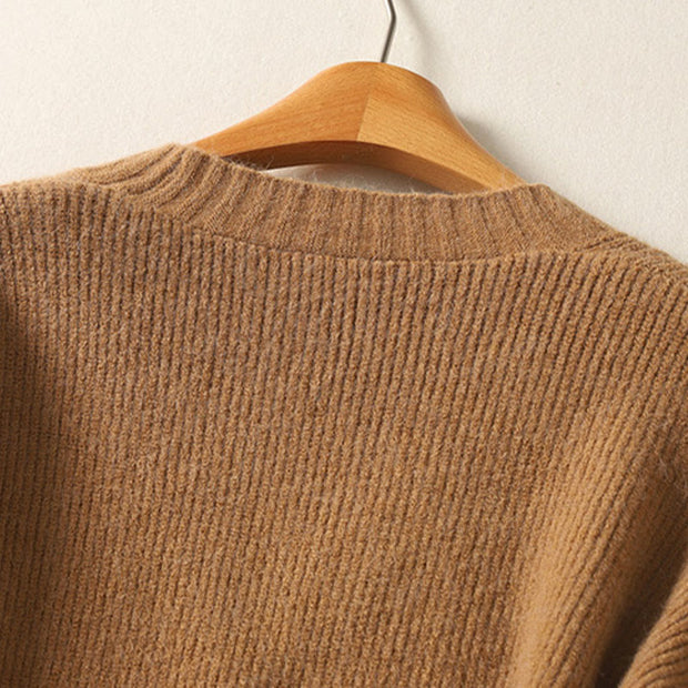 Buddha Stones Winter V-Neck Buttons Cotton Women's Long Sleeve Knitted Cardigan - image 6