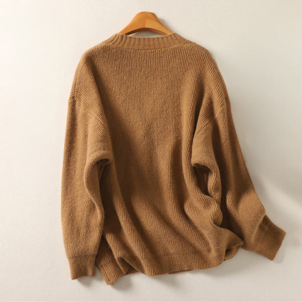 Buddha Stones Winter V-Neck Buttons Cotton Women's Long Sleeve Knitted Cardigan - image 4