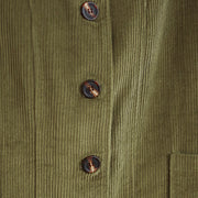 Buddha Stones Buttons Design Corduroy Long Sleeve Women's Jacket With Pockets - image 15