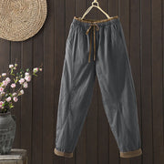 Buddha Stones Plain Cotton Women's Harem Thermal Pants With Pockets - DimGray - US8-10，UK/AU12-14，EU40-42 (2XL) - image 14
