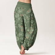 Buddha Stones Cotton Vintage Paisley Pattern Women's Elastic Waist Harem Pants - image 1