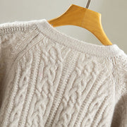 Buddha Stones Casual Winter Twisted Buttons Design Cotton Women's Long Sleeve Knitted Cardigan - image 35