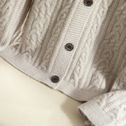 Buddha Stones Casual Winter Twisted Buttons Design Cotton Women's Long Sleeve Knitted Cardigan - image 38