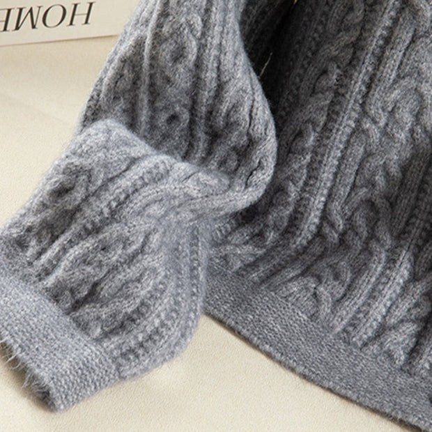 Buddha Stones Casual Winter Twisted Buttons Design Cotton Women's Long Sleeve Knitted Cardigan - image 22