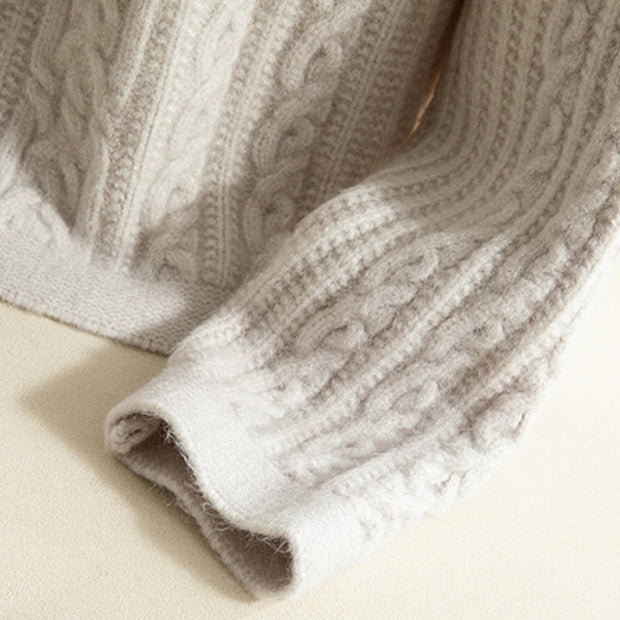 Buddha Stones Casual Winter Twisted Buttons Design Cotton Women's Long Sleeve Knitted Cardigan - image 41