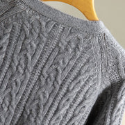 Buddha Stones Casual Winter Twisted Buttons Design Cotton Women's Long Sleeve Knitted Cardigan - image 21