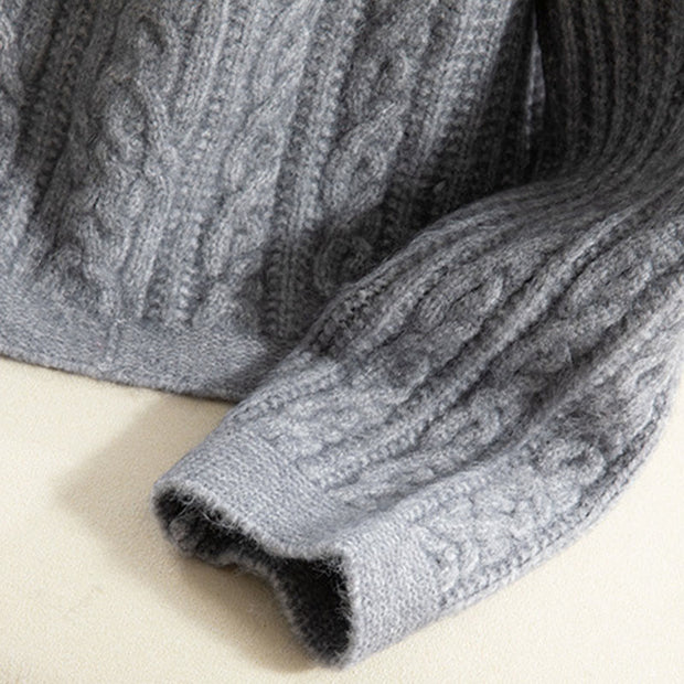 Buddha Stones Casual Winter Twisted Buttons Design Cotton Women's Long Sleeve Knitted Cardigan - image 24