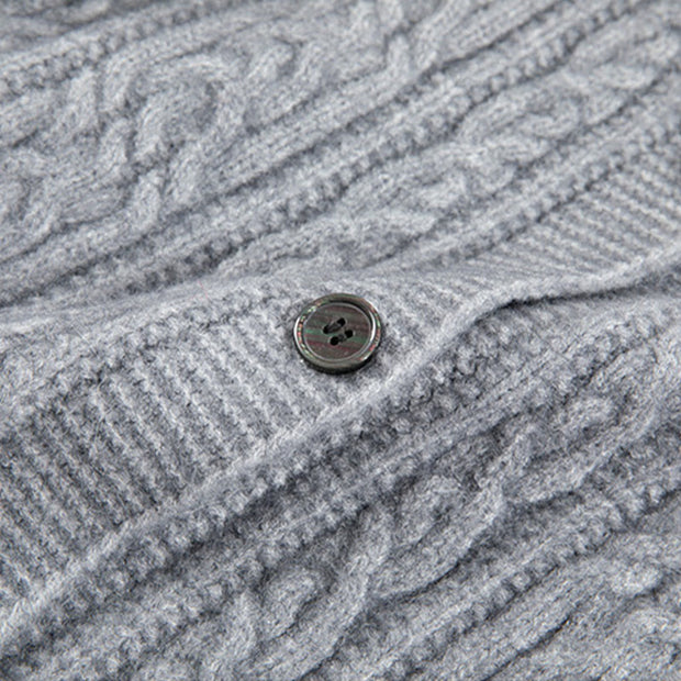 Buddha Stones Casual Winter Twisted Buttons Design Cotton Women's Long Sleeve Knitted Cardigan - image 28