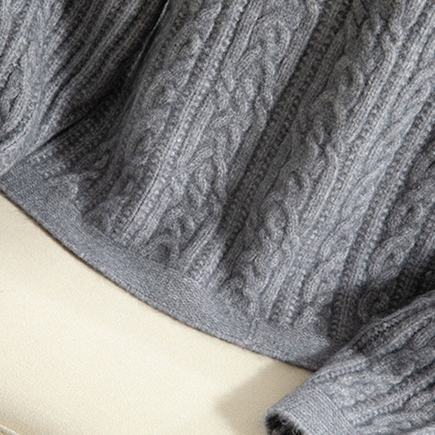 Buddha Stones Casual Winter Twisted Buttons Design Cotton Women's Long Sleeve Knitted Cardigan - image 23