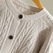 Buddha Stones Casual Winter Twisted Buttons Design Cotton Women's Long Sleeve Knitted Cardigan - image 34