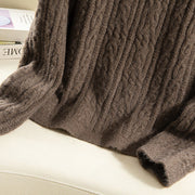 Buddha Stones Casual Winter Twisted Buttons Design Cotton Women's Long Sleeve Knitted Cardigan - image 7