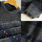 Buddha Stones Winter Stripes Pattern Crew Neck Long Sleeve Women's Cotton Sweater - image 19