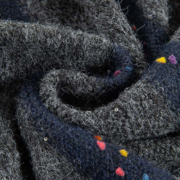 Buddha Stones Winter Stripes Pattern Crew Neck Long Sleeve Women's Cotton Sweater - image 32